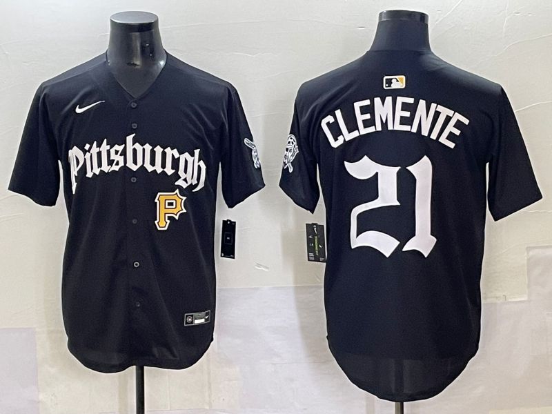 Men 2025 Pittsburgh Pirates #21 Clemente Black Five generations Joint Name Nike MLB Jersey style 13->new york yankees->MLB Jersey